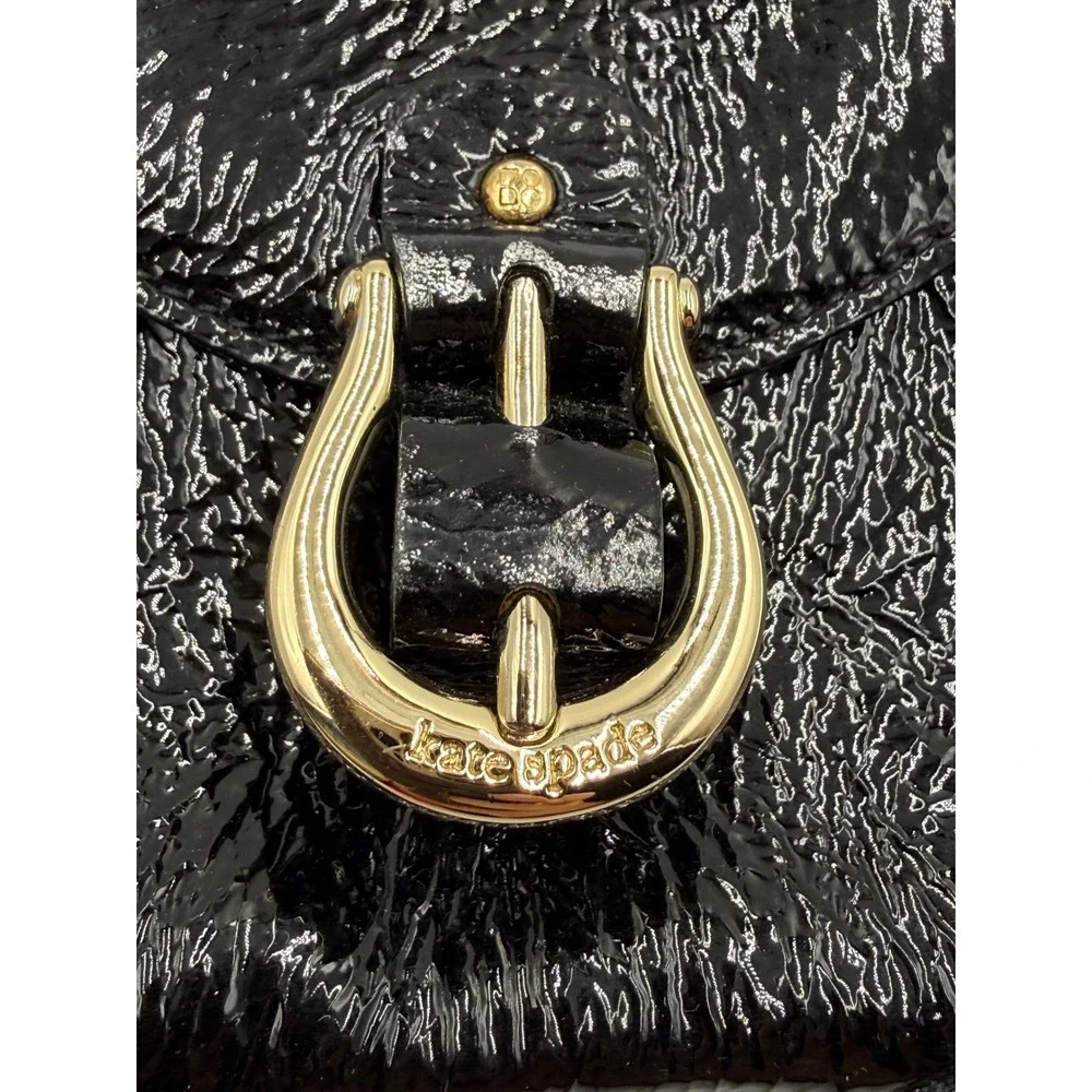 Kate Spade Black Patent Leather‎ Wristlet Clutch Y2K Indie Sleaze Bag